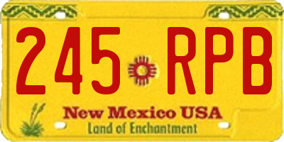 NM license plate 245RPB
