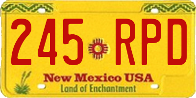 NM license plate 245RPD