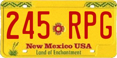 NM license plate 245RPG