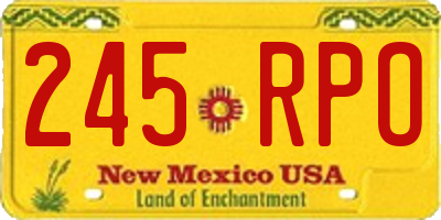 NM license plate 245RPO