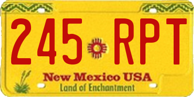 NM license plate 245RPT
