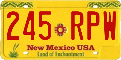 NM license plate 245RPW