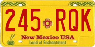NM license plate 245RQK