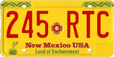 NM license plate 245RTC