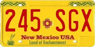 NM license plate 245SGX