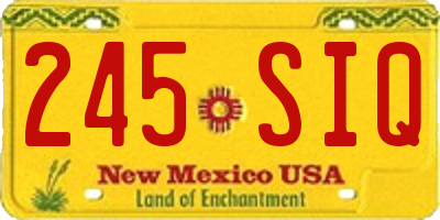 NM license plate 245SIQ
