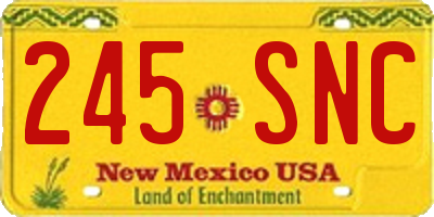 NM license plate 245SNC