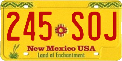 NM license plate 245SOJ
