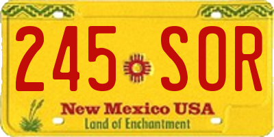 NM license plate 245SOR