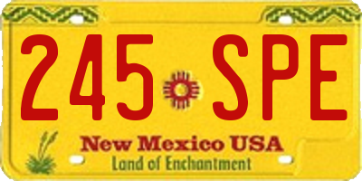NM license plate 245SPE