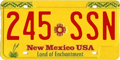 NM license plate 245SSN