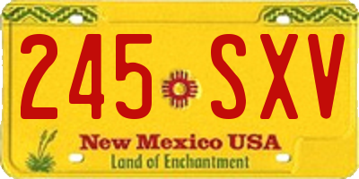 NM license plate 245SXV