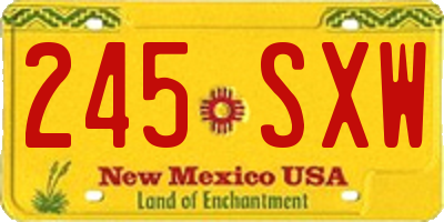 NM license plate 245SXW