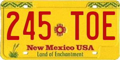 NM license plate 245TOE