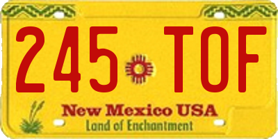NM license plate 245TOF