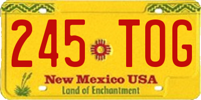 NM license plate 245TOG