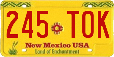 NM license plate 245TOK