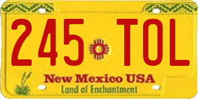 NM license plate 245TOL