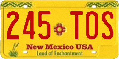 NM license plate 245TOS