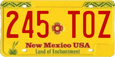 NM license plate 245TOZ