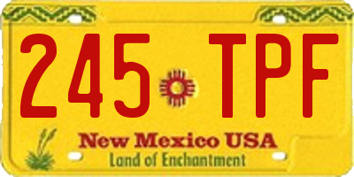 NM license plate 245TPF
