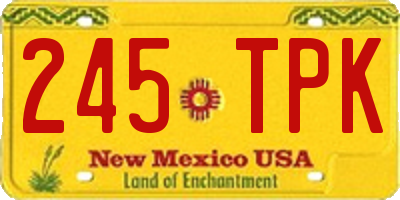 NM license plate 245TPK