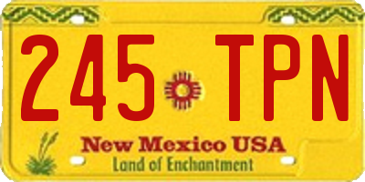 NM license plate 245TPN