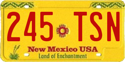 NM license plate 245TSN
