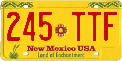 NM license plate 245TTF