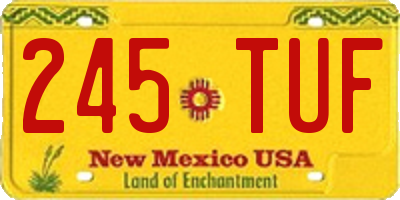 NM license plate 245TUF