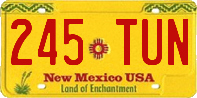 NM license plate 245TUN