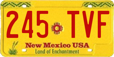 NM license plate 245TVF
