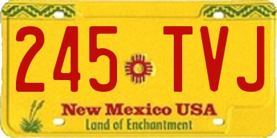 NM license plate 245TVJ