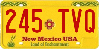 NM license plate 245TVQ