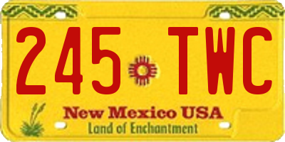 NM license plate 245TWC