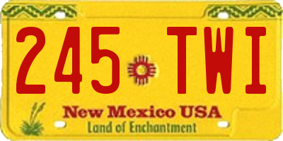 NM license plate 245TWI