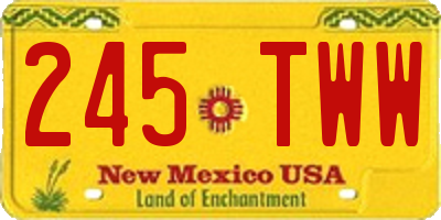 NM license plate 245TWW