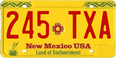NM license plate 245TXA
