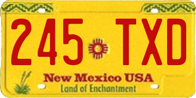 NM license plate 245TXD