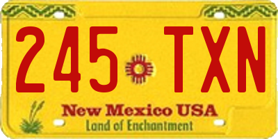 NM license plate 245TXN