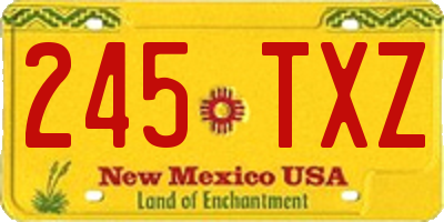 NM license plate 245TXZ