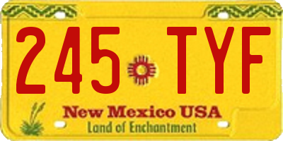 NM license plate 245TYF