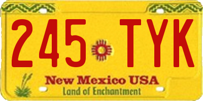 NM license plate 245TYK