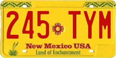 NM license plate 245TYM