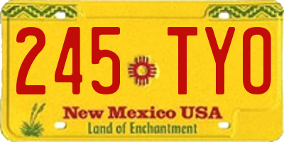 NM license plate 245TYO