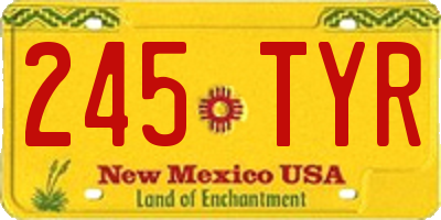 NM license plate 245TYR