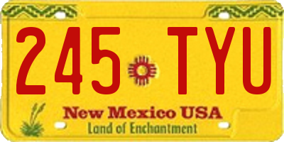 NM license plate 245TYU