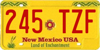 NM license plate 245TZF