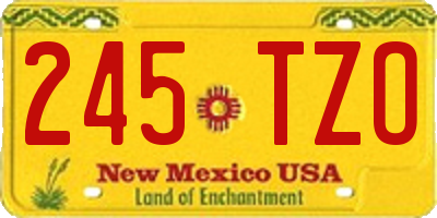 NM license plate 245TZO