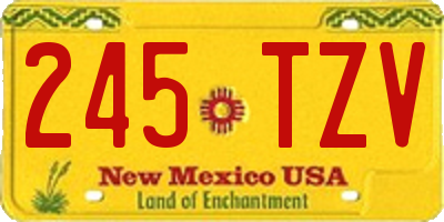 NM license plate 245TZV